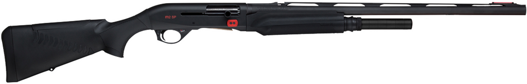 The Benelli M2 SP with 5-Round Extended Tube. Comfortech Stock, oversized bolt-handle and red oversized bolt release.